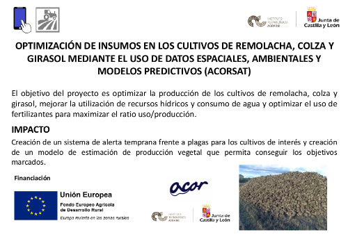 OPTIMIZACIÓN DE INSUMOS EN LOS CULTIVOS DE REMOLACHA, COLZA Y GIRASOL MEDIANTE EL USO DE DATOS ESPACIALES, AMBIENTALES Y MODELOS PREDICTIVOS (ACORSAT)
